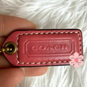 y2k 2" COACH Pink Vintage Fob Bag Charm Hang tag Hangtag